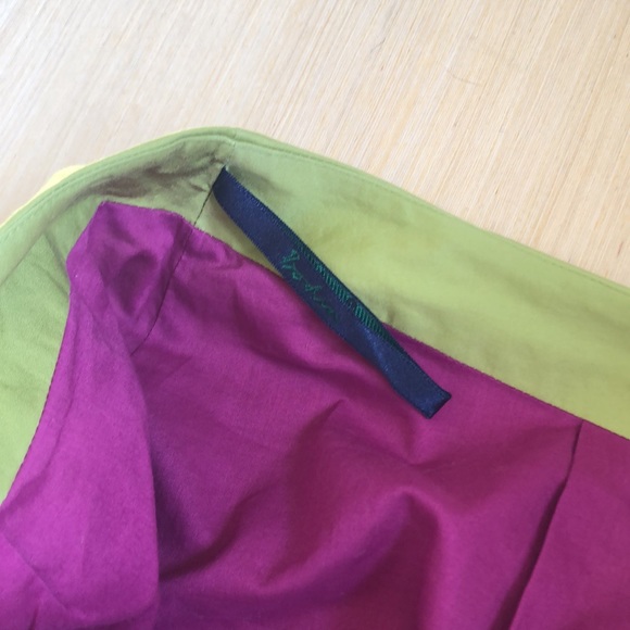 Boden full skirt. Lime / Purple. UK 14: US 10. - Picture 8 of 9